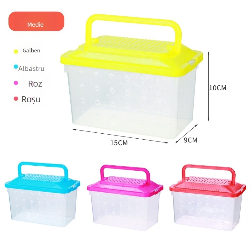 Cutie transparentă de transport pentru hamsteri — plastic durabil, marcă Ha whale bear, cuib pentru animale de companie