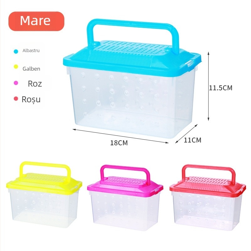 Cutie transparentă de transport pentru hamsteri — plastic durabil, marcă Ha whale bear, cuib pentru animale de companie