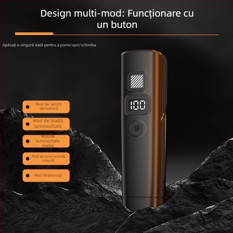 Set lumini pentru bicicletă: far frontal cu fascicul puternic pentru noapte, lampă spate, USB-C, 1200mAh, eliberare rapidă, model F998M6TH968S9M