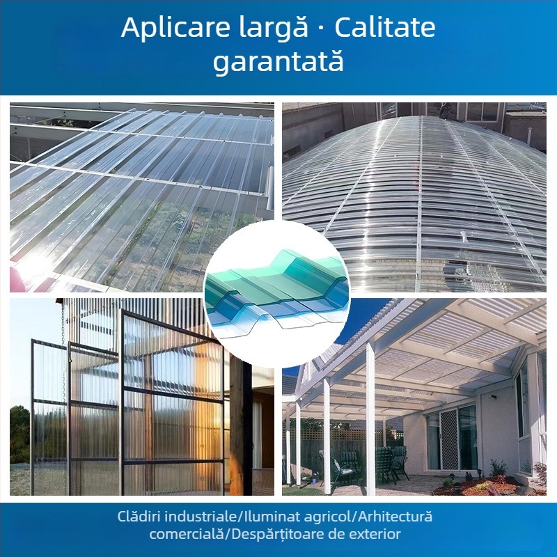 Plăci translucide PC pentru acoperiș cu iluminare, tip 760/840, grosime 1–2,5 mm, panouri ondulate PC rezistente la intemperii