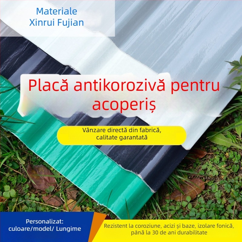 Panou de iluminare FRP pentru acoperiș – plăci translucide din fibră de sticlă, transparente, rezistente la foc, panou de iluminare din plastic, Xin Ruifu, origine Sichuan, tipuri 840/900/820/760/950/470 (personalizabil)