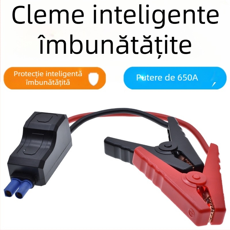 Clip de pornire de urgență pentru mașină cu EC5 cablu viu, 12V, 650A, protecție la inversarea polarității, protecție multifuncțională, Yixuan digital