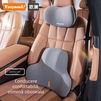 Perna auto pentru cap, gât și lombar pentru toate anotimpurile, potrivire universală, umplutură din spumă cu memorie, personalizare disponibilă