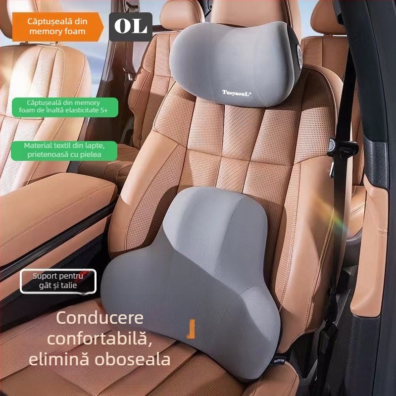Perna auto pentru cap, gât și lombar pentru toate anotimpurile, potrivire universală, umplutură din spumă cu memorie, personalizare disponibilă