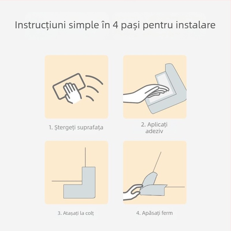 Protector de colț pentru masă pentru copii - Colț drept, 200 buc., Fără marcă, Fără import