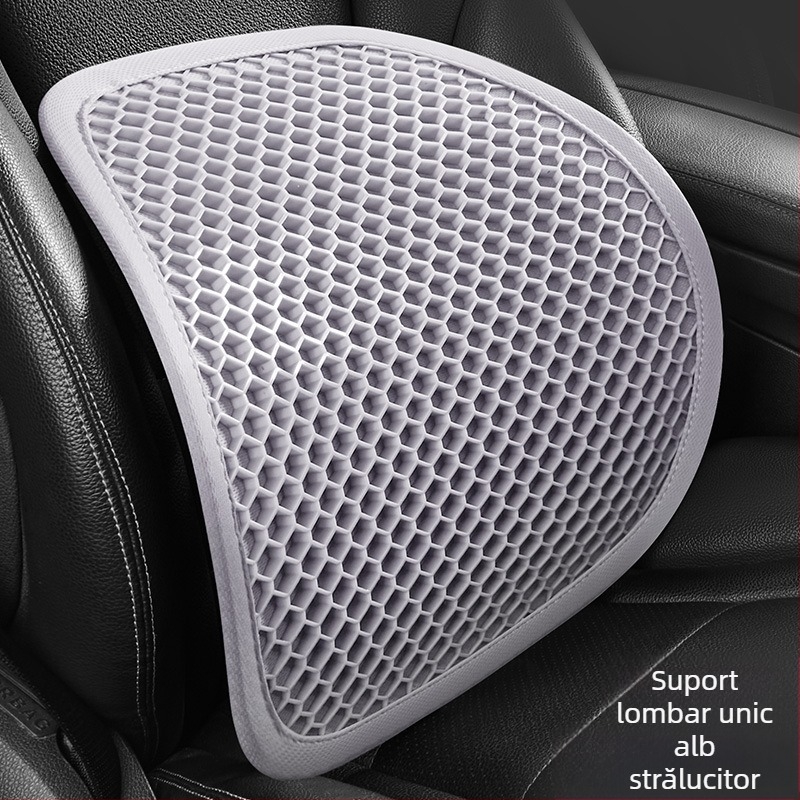 Suport lombar auto cu gel, pernă spate respirabilă, pentru șederi îndelungate, vară, stil ușor de lux