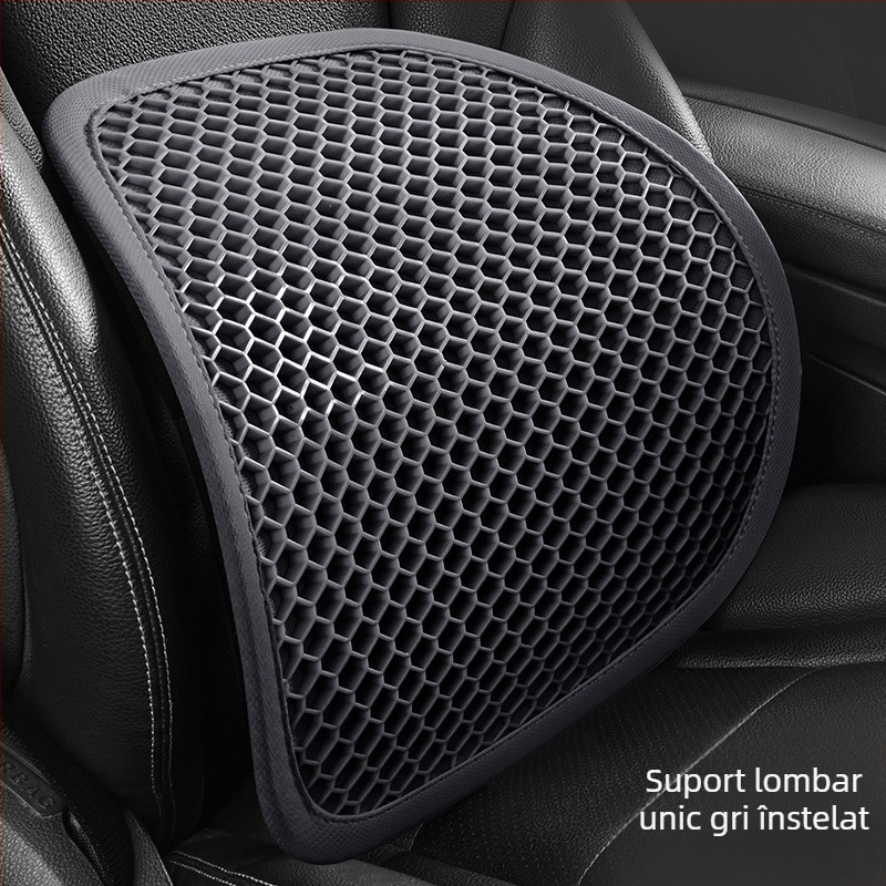 Suport lombar auto cu gel, pernă spate respirabilă, pentru șederi îndelungate, vară, stil ușor de lux