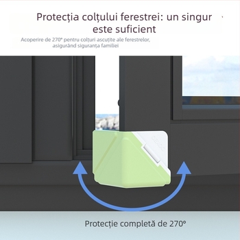 Protectii de colt din aluminiu pentru ferestre - Protectoare de colț dreptunghiulare anti-coliziune pentru ferestre și uși cu deschidere interioară - Set de protecție a colțurilor