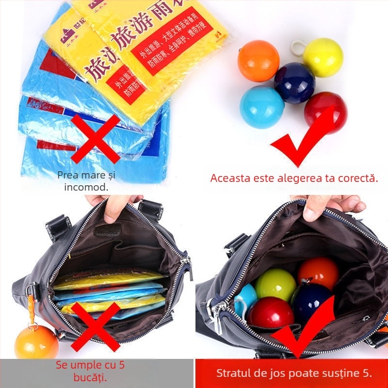 Poncă de ploaie în formă de bilă, PVC, reutilizabilă pentru adulți, pentru o singură persoană, portabil pentru călătorii, cu strat etan PE și grosimea țesăturii 0,0128