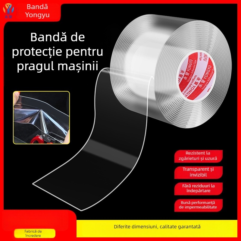 Bandă de protecție transparentă pentru ușa mașinii, protecție împotriva zgârieturilor, bandă moale pentru prag, autoadezivă