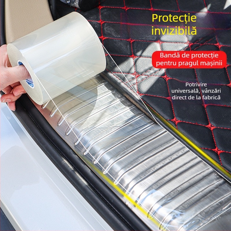 Bandă de protecție transparentă pentru ușa mașinii, protecție împotriva zgârieturilor, bandă moale pentru prag, autoadezivă