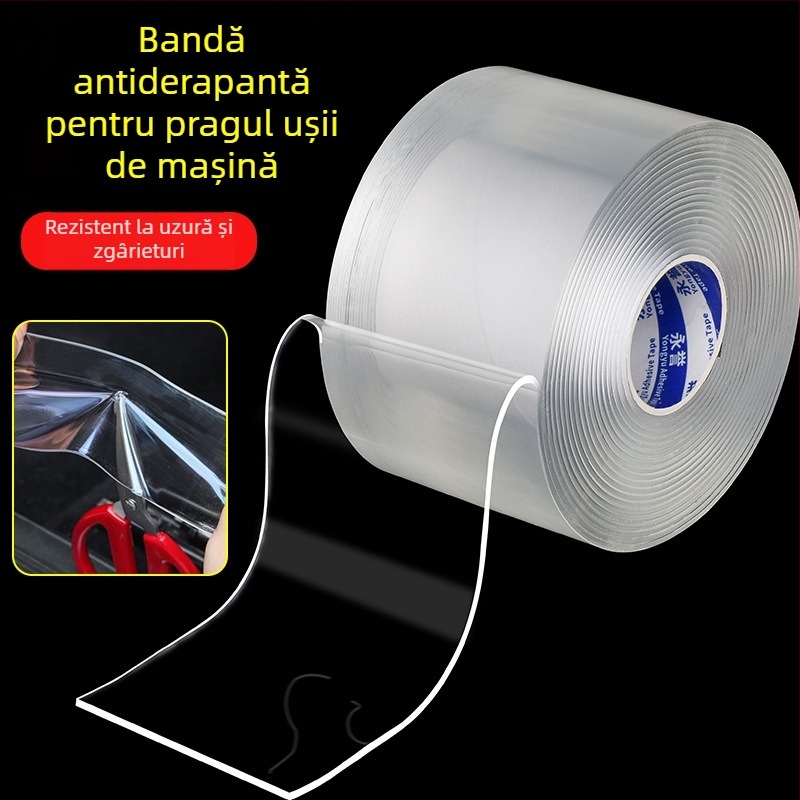 Bandă de protecție transparentă pentru ușa mașinii, protecție împotriva zgârieturilor, bandă moale pentru prag, autoadezivă