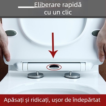Capac de WC în formă de U, cu pernă, distanța între găuri 14-18 cm, model 8008, material: rășină uree-formaldehidă