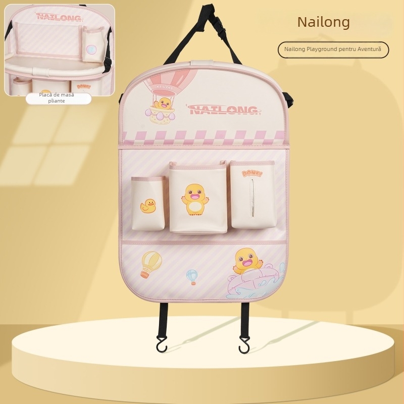 Masă pliabilă pentru bancheta din spate a mașinii, instalare cu clic, potrivire universală, Blue Rain