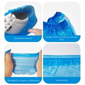 Capace de încălțăminte din plastic, de unică folosință, îngroșate, pentru interior, impermeabile, rezistente la uzură, antiderapante, pentru sălile de calculatoare