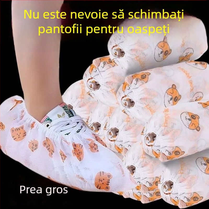 Coveruri de pantofi de unică folosință, cu imprimeu desen animat, din material nețesut, 50 buc., biodegradabile, posibilitate de personalizare imprimare