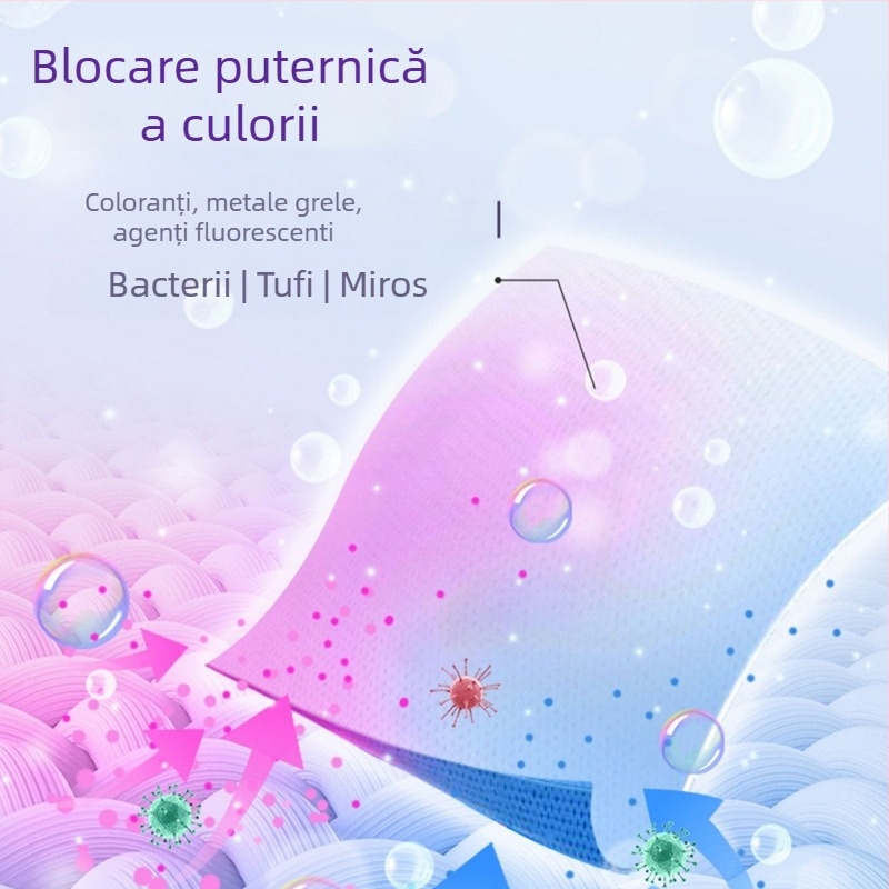 Foam Foaie absorbantă de culoare pentru rufe – protecție antibacteriană și anti-decolorare