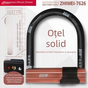 Lacăt în formă de U, din oțel aliat, rezistent la tăiere hidraulică, compatibil cu biciclete electrice, motociclete și biciclete, greutate 2000 g