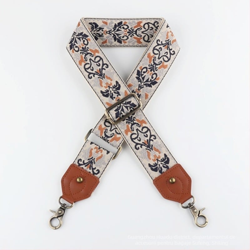 Bretea de umăr pentru geantă – Sufeng Kj197 cu piele, poliester, model geometric, stil etnic