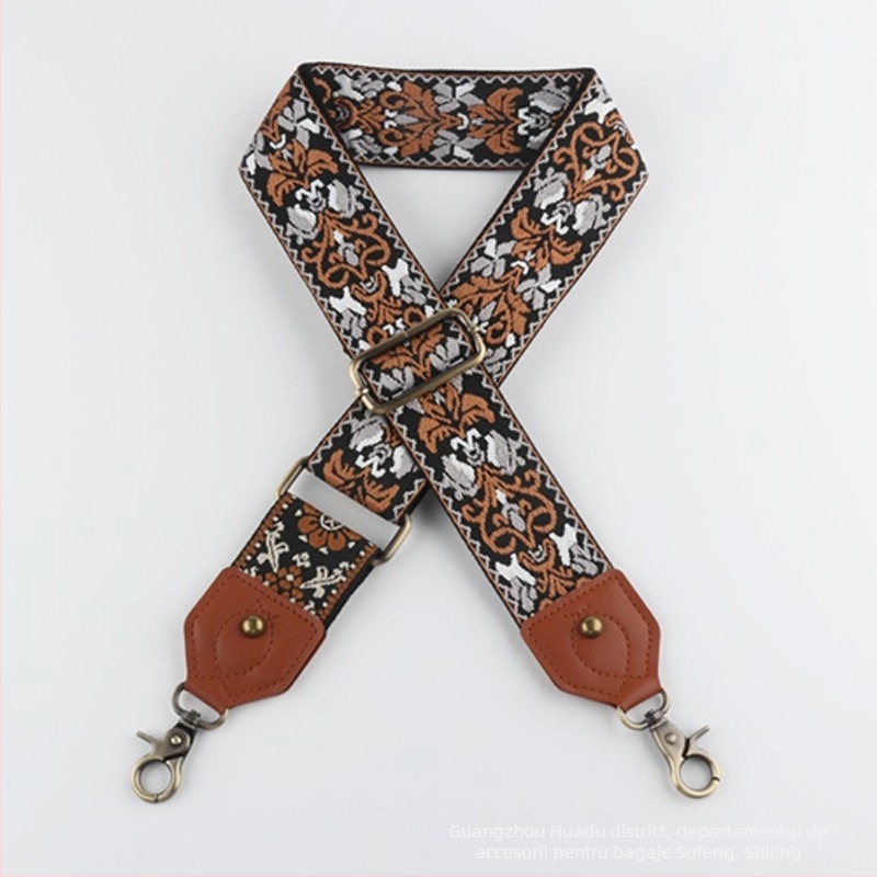 Bretea de umăr pentru geantă – Sufeng Kj197 cu piele, poliester, model geometric, stil etnic