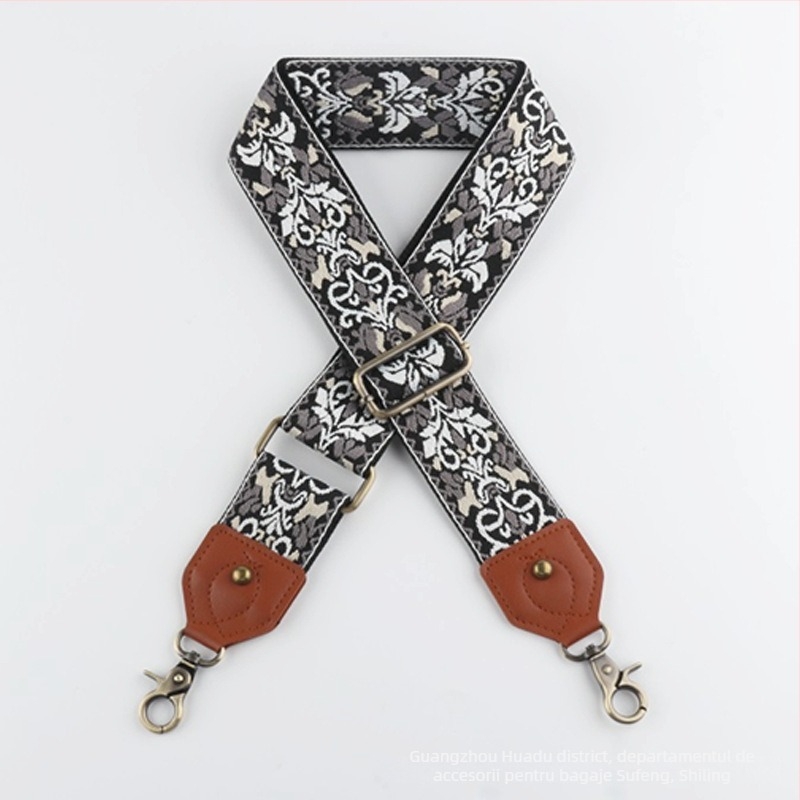 Bretea de umăr pentru geantă – Sufeng Kj197 cu piele, poliester, model geometric, stil etnic