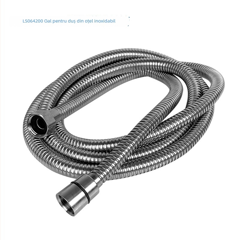 Furtun de duș flexibil din oțel inoxidabil pentru baie, cu conexiune filetată, țeavă extinsă și îngroșată, creștere a presiunii — modele LS064150, LS064200, 1.6 MPa, 0–80°C