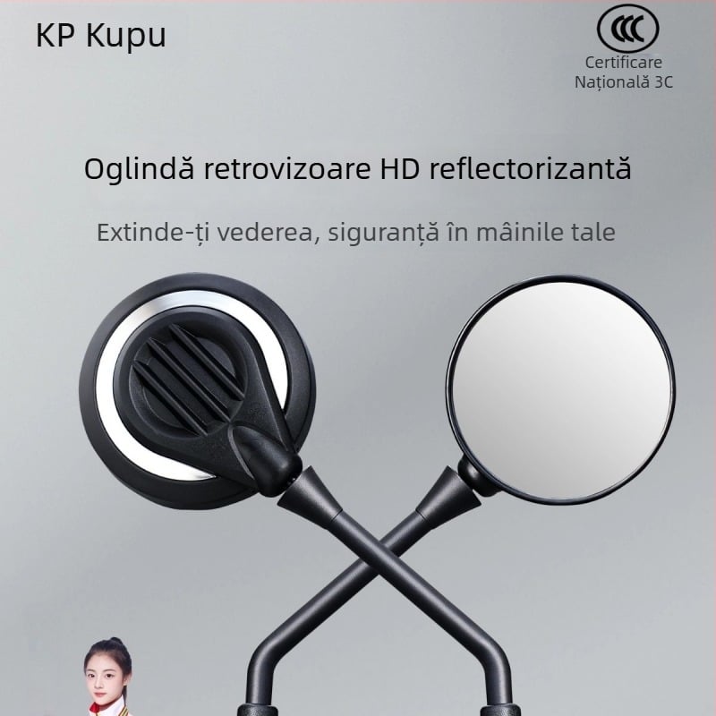Kepu oglindă retrovizoare universală pentru vehicule electrice și motociclete, HD cu câmp vizual mare