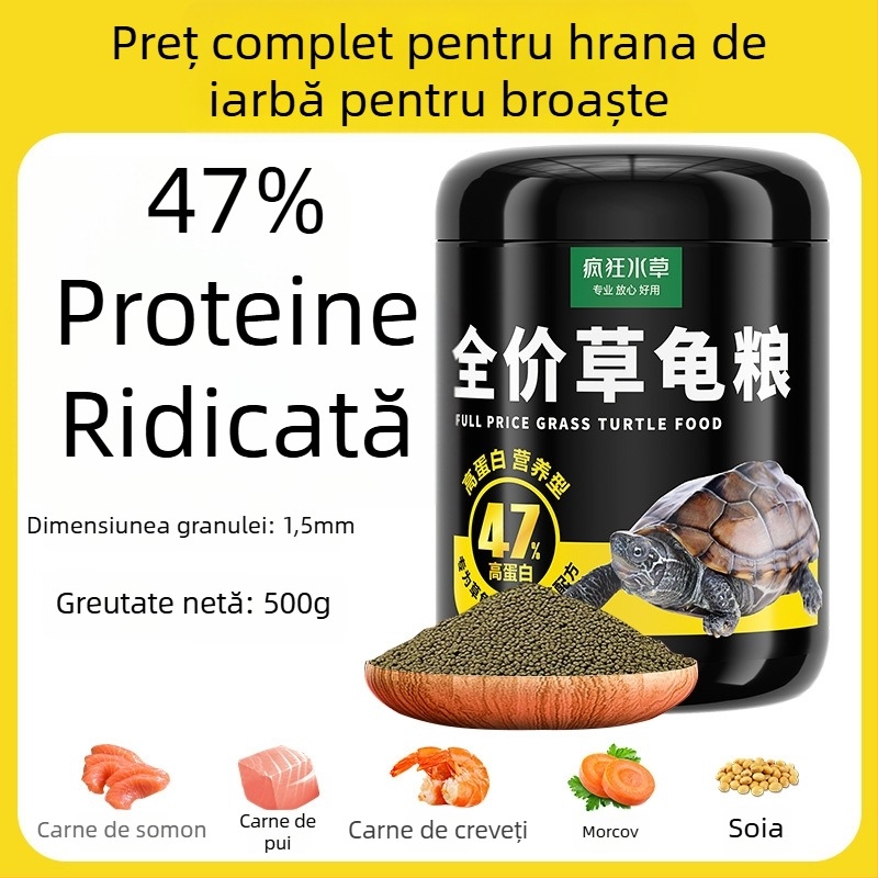 Crazy Water Grass hrană granulară pentru țestoase de apă – pentru țestoase tinere, cu proteine ridicate, tip granule, 300 g sau 500 g, hrană pentru animale de companie acvatice