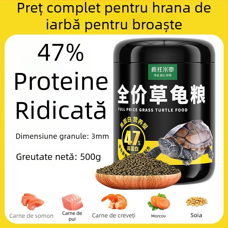 Crazy Water Grass hrană granulară pentru țestoase de apă – pentru țestoase tinere, cu proteine ridicate, tip granule, 300 g sau 500 g, hrană pentru animale de companie acvatice