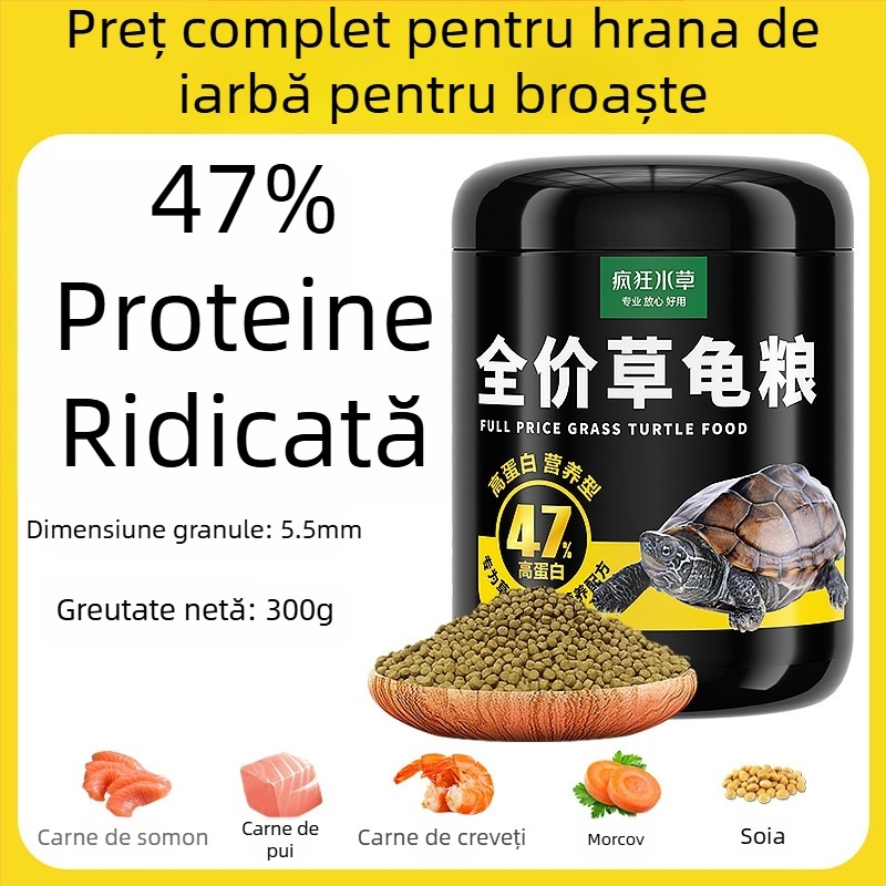 Crazy Water Grass hrană granulară pentru țestoase de apă – pentru țestoase tinere, cu proteine ridicate, tip granule, 300 g sau 500 g, hrană pentru animale de companie acvatice
