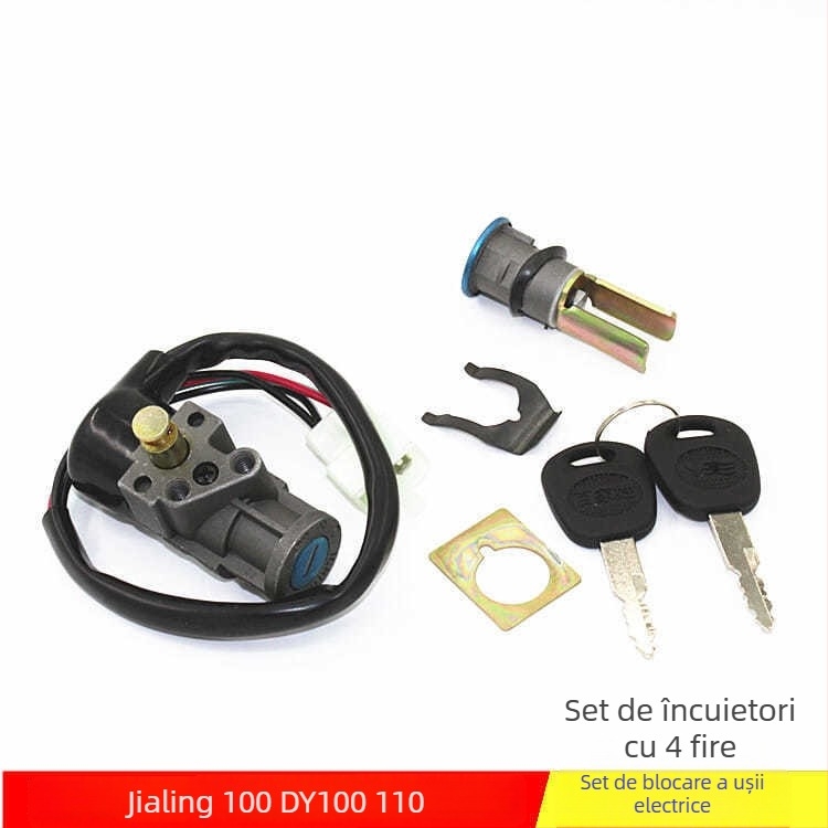 Set de încuietori pentru motocicletă DY100, limbă de încuietoare din aliaj de zinc, stil lung, protecție