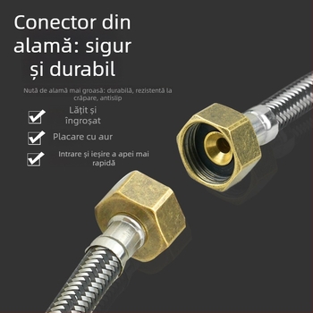 Furtun de alimentare din oțel inoxidabil pentru robinet – 304, 1.5 MPa, 0–95°C, conexiune filetată