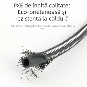 Furtun de alimentare din oțel inoxidabil pentru robinet – 304, 1.5 MPa, 0–95°C, conexiune filetată