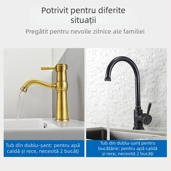 Furtun de alimentare din oțel inoxidabil pentru robinet – 304, 1.5 MPa, 0–95°C, conexiune filetată