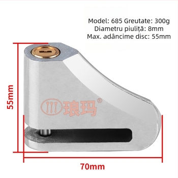 Langma 685 Încuietoare cu disc pentru frână pentru vehicule electrice, motociclete și biciclete – Material: oțel aliaj, Greutate: 300 g