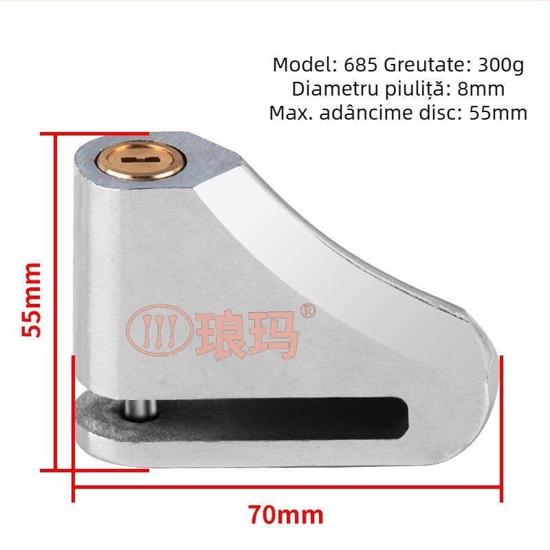 Langma 685 Încuietoare cu disc pentru frână pentru vehicule electrice, motociclete și biciclete – Material: oțel aliaj, Greutate: 300 g
