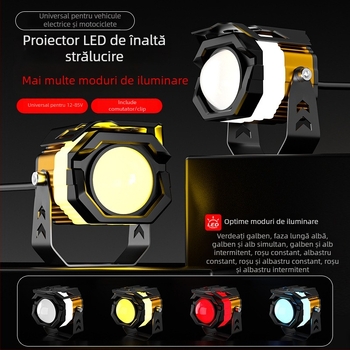 Far LED Proiector pentru motocicletă, 30W, 12-85V, aliaj de aluminiu