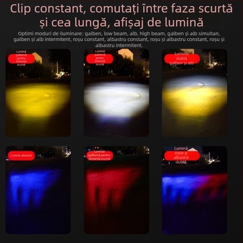 Far LED Proiector pentru motocicletă, 30W, 12-85V, aliaj de aluminiu
