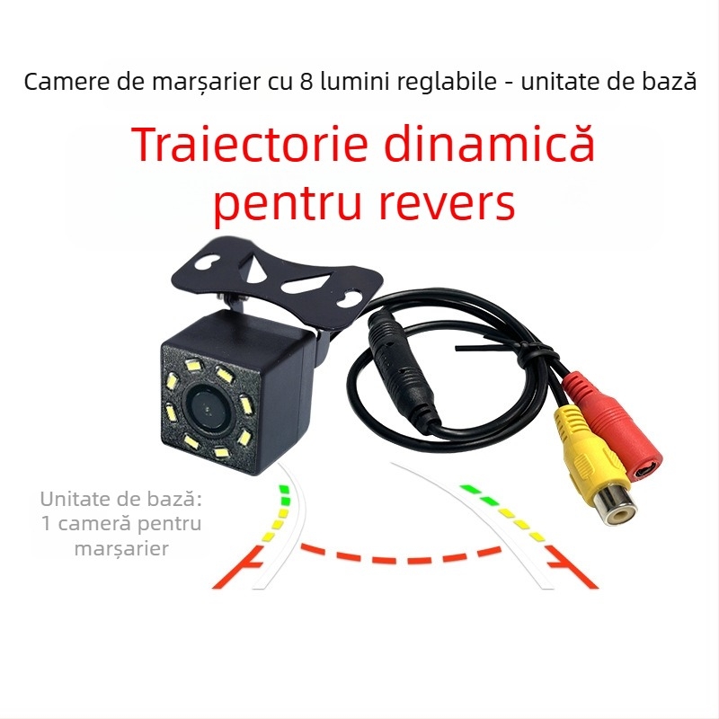 Cameră pentru oglinda retrovizoare cu CCD, traiectorie dinamică și viziune nocturnă, model BYC-8023, 12V, unghi de vizualizare 170°, rezoluție 928x500, semnal video AHD/CVBS