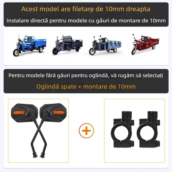 Oglindă retrovizoare pentru motociclete și tricicluri | Material PC | Mojielong