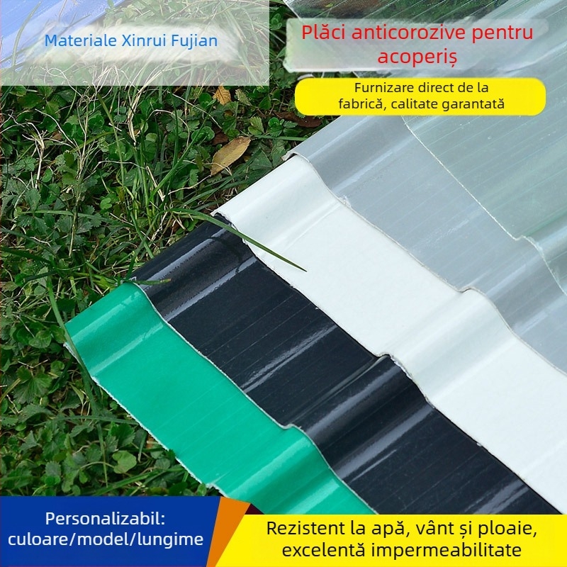 Țiglă FRP pentru acoperiș - din fibră de sticlă, rășină poliesterică anti-coroziune, placă de acoperiș ignifugă