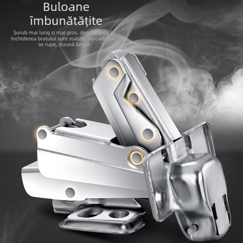 Guangdian balama hidraulică pentru uși din lemn și dulapuri, oțel laminat la rece nichelat, variante de 165/175/180 grade, balama de colț pentru dulapuri