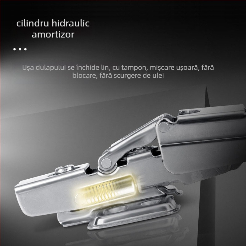Guangdian balama hidraulică pentru uși din lemn și dulapuri, oțel laminat la rece nichelat, variante de 165/175/180 grade, balama de colț pentru dulapuri