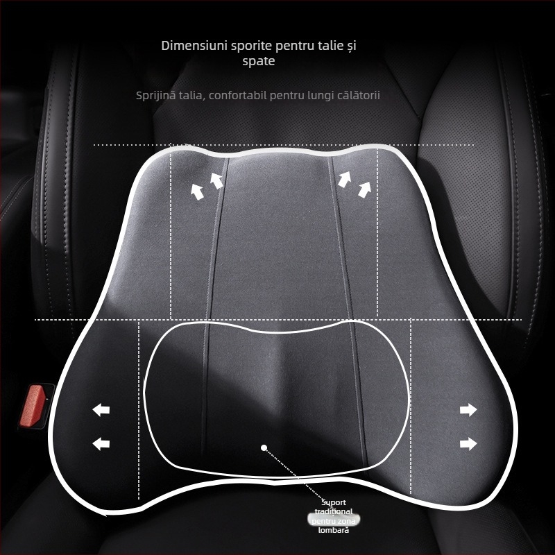 Perne de susținere a capului și a taliei pentru automobil și scaun de birou, cu spumă memory, husă din material yoga, compatibilitate universală, patru anotimpuri, stil lux ușor