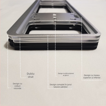 Suport universal pentru plăci de înmatriculare, model cu două straturi din aliaj de magneziu, corp din aliaj de aluminiu, protecție a plăcii, brand Ruixiang Gete, origine Wenzhou