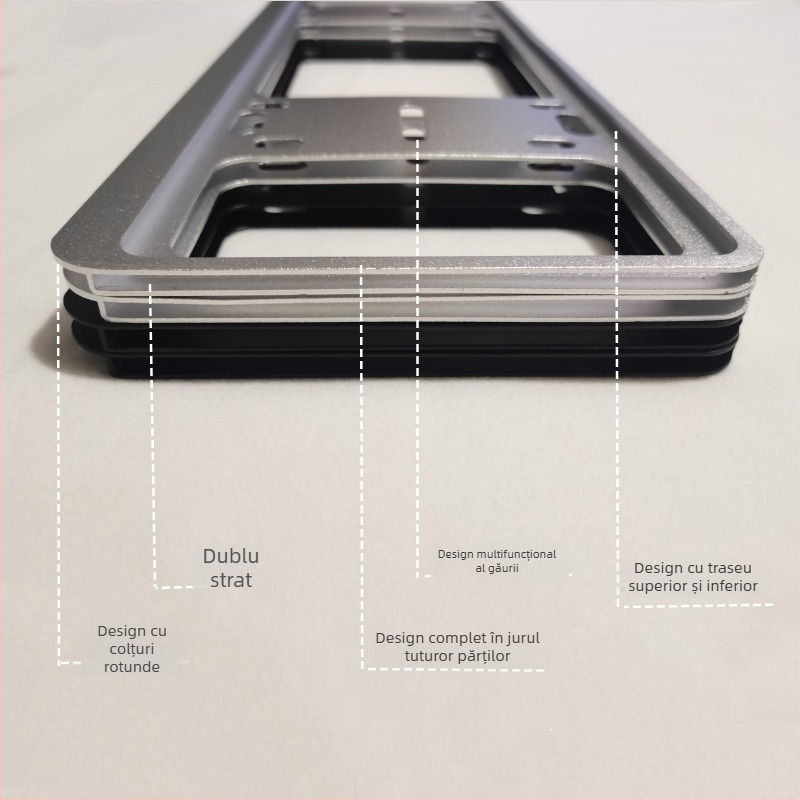 Suport universal pentru plăci de înmatriculare, model cu două straturi din aliaj de magneziu, corp din aliaj de aluminiu, protecție a plăcii, brand Ruixiang Gete, origine Wenzhou