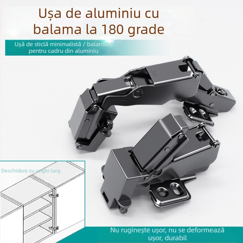 Balama pentru ușă de dulap, cadru din aluminiu, 180°, Lei Qi