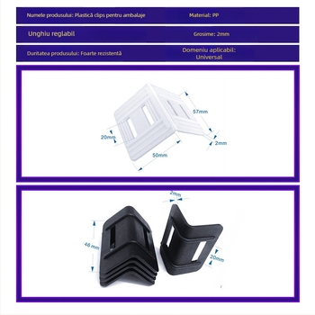 Protecții de colț pentru ambalare din PP cu catarame anti-derapare, pentru ambalare industrială — tipuri L20/L32, protecții de colț din hârtie 10 cm și 5 cm, stil greu 50 mm