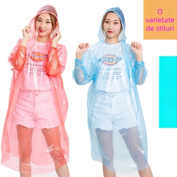 Poncho de ploaie de unică folosință pentru adulți, PE, 30 g, pentru o persoană