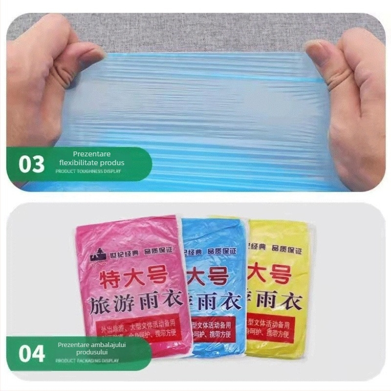 Poncho de ploaie de unică folosință pentru adulți, PE, 30 g, pentru o persoană